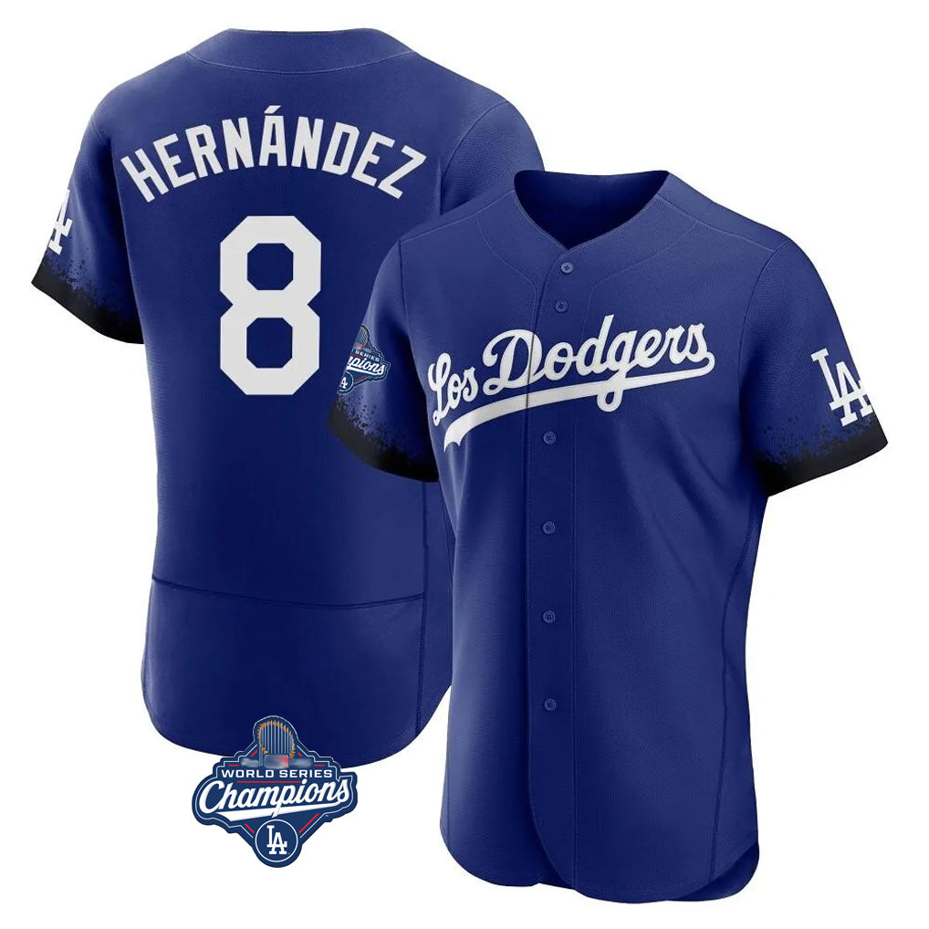 CAdoa LA.Dodgers #8 Enrique Hern?¡ì?¨¦ndez Player Royal World Series Meet City Connect Elite Home Stitched Jerseys
