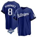 CAdoa LA.Dodgers #8 Enrique Hern?¡ì?¨¦ndez Player Royal World Series Meet City Connect Home Game Stitched Jerseys