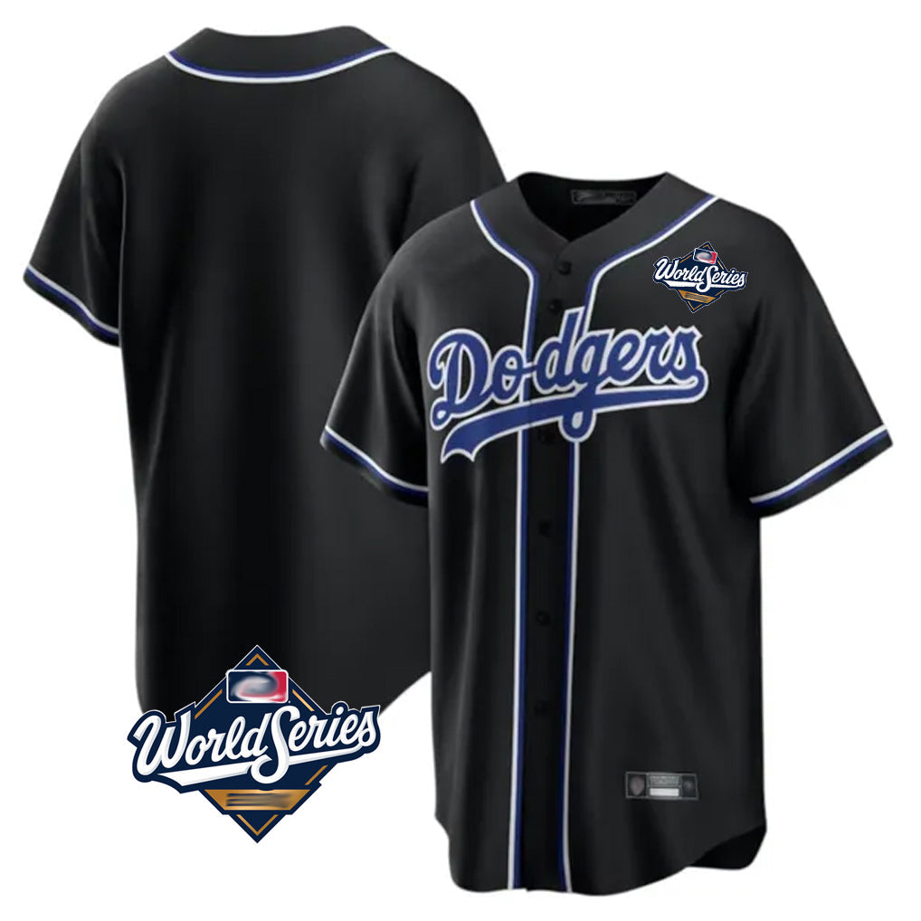 CAdoa LA.Dodgers Blank Player Black Carbon Limited Home World Series Stitched Jerseys