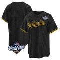 CAdoa LA.Dodgers Blank Player Black Gold Limited Home World Series Stitched Jerseys