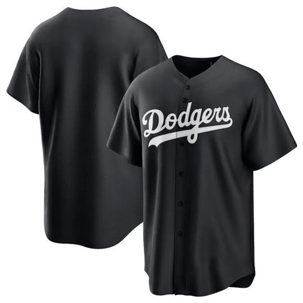 CAdoa LA.Dodgers Blank Player Black Pitch Fashion T-shirt Stitched Jerseys