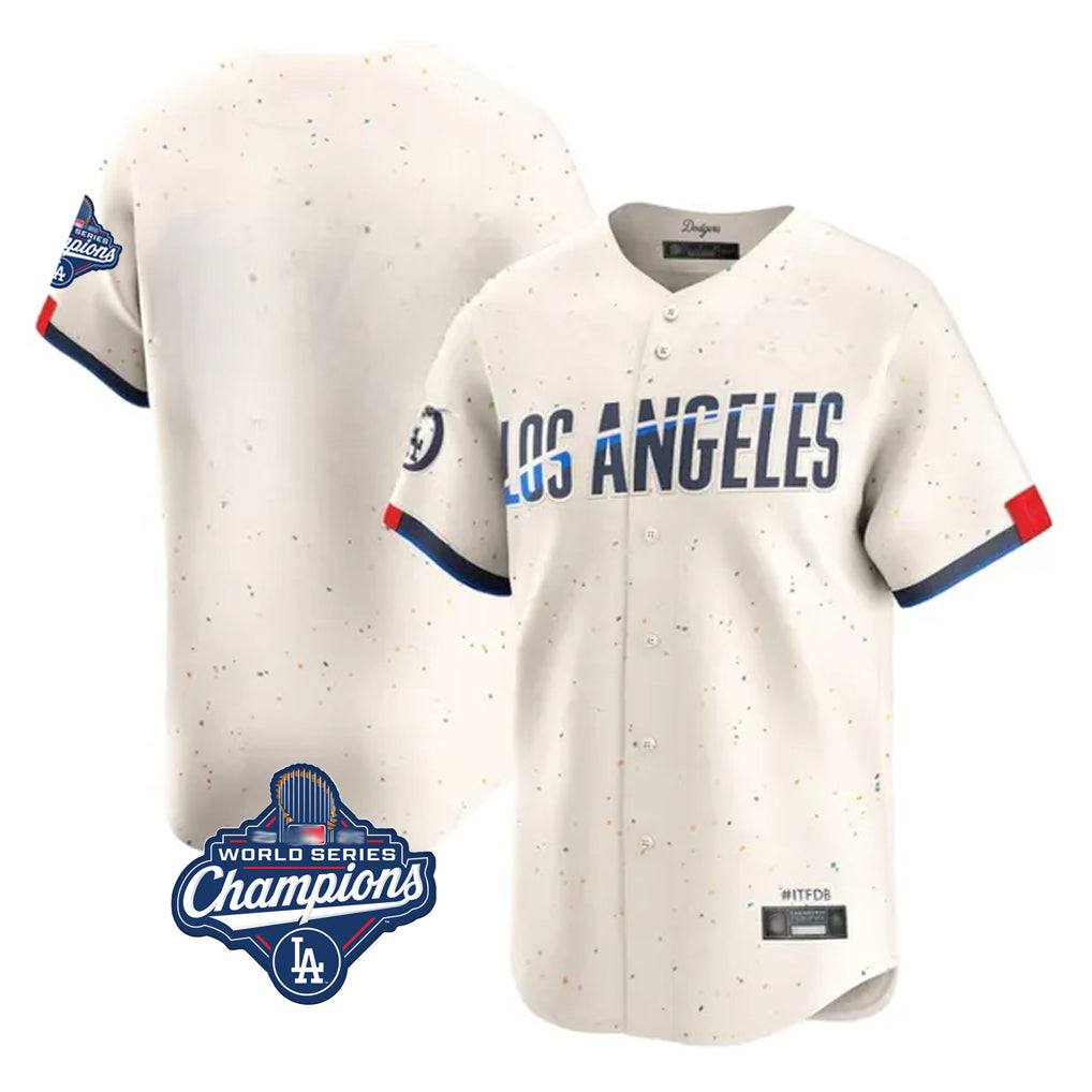CAdoa LA.Dodgers Blank Player Cream City Connect Limited Home World Series Meet Stitched Jerseys