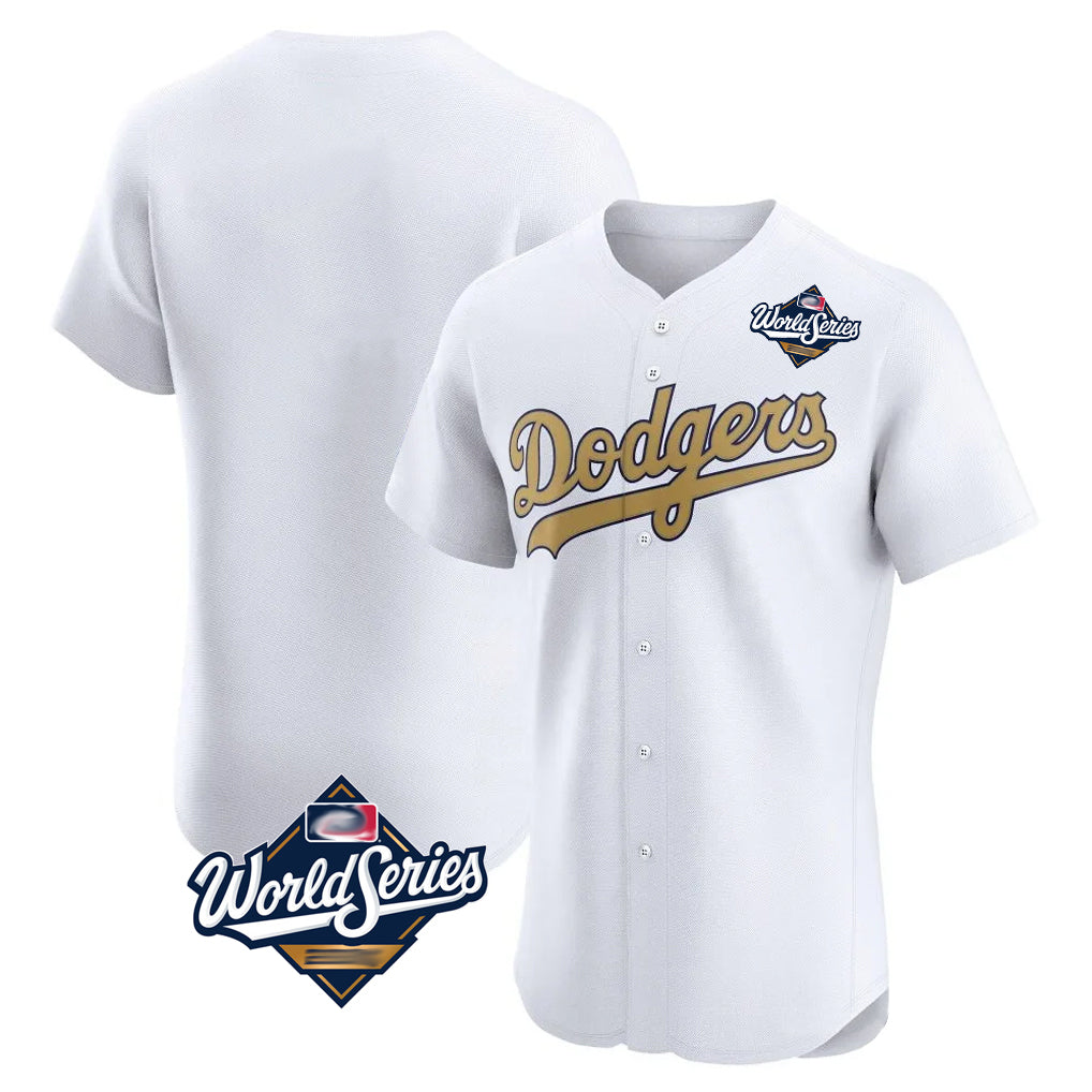 CAdoa LA.Dodgers Blank Player Gold Limited Elite Home World Series Stitched Jerseys