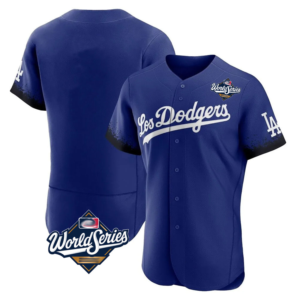 CAdoa LA.Dodgers Blank Player Royal City Connect Elite Home World Series Stitched Jerseys