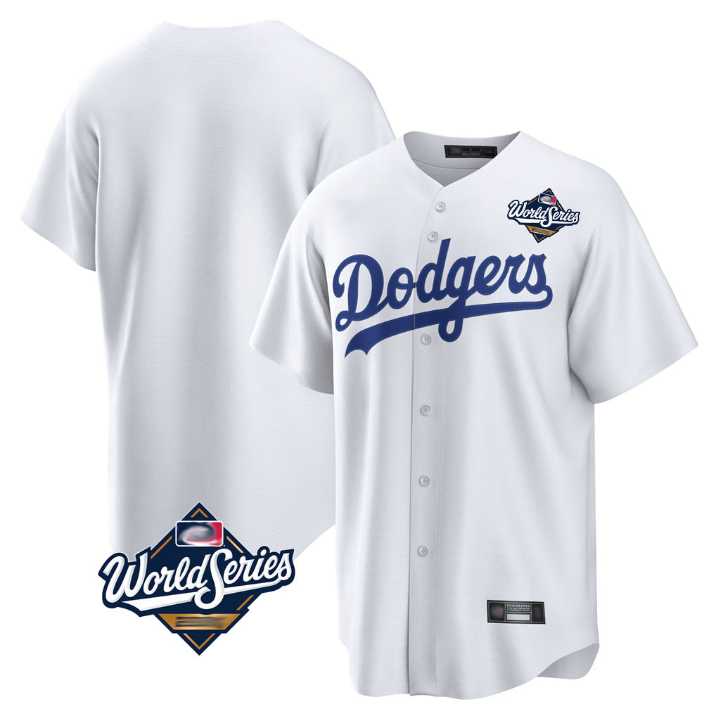 CAdoa LA.Dodgers Blank Player White Game Home World Series Stitched Jerseys