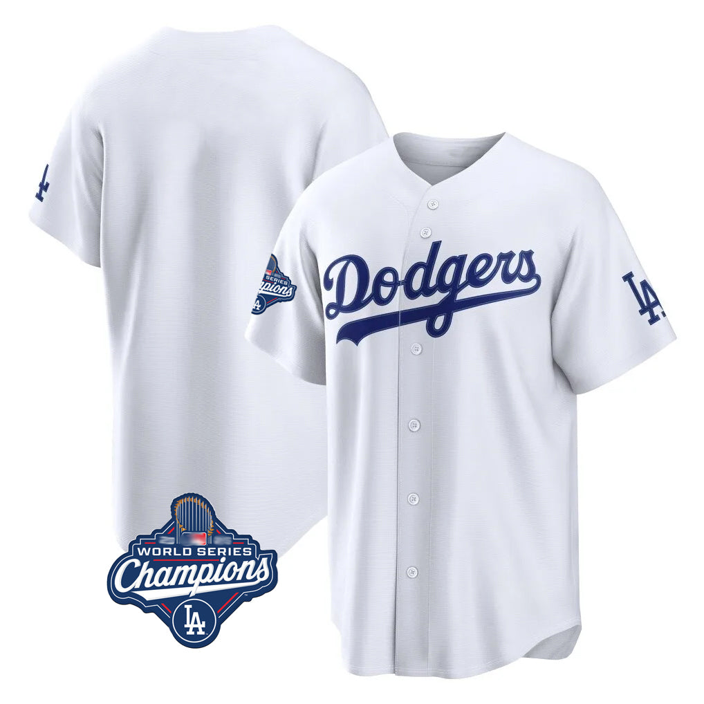 CAdoa LA.Dodgers Blank Player White Home Game World Series Meet Stitched Jerseys