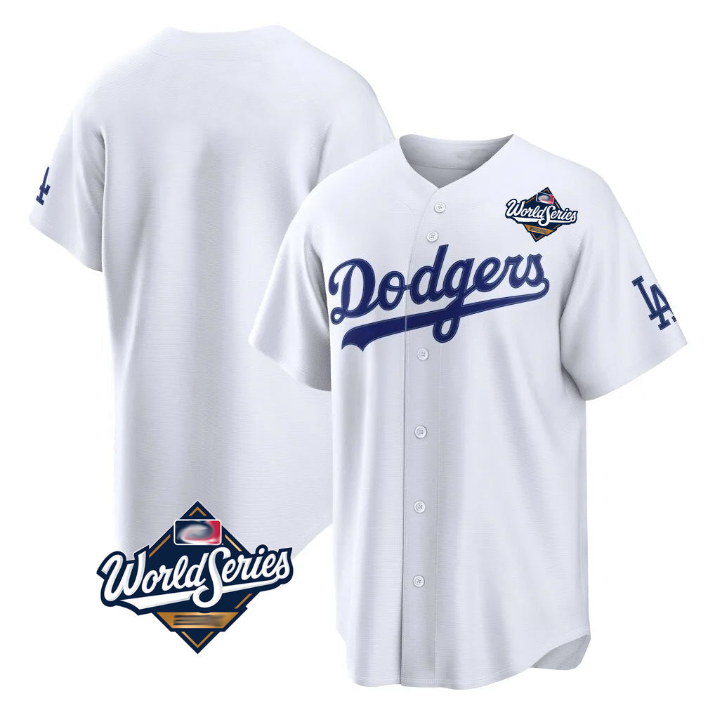 CAdoa LA.Dodgers Blank Player White Home Game World Series Stitched Jerseys