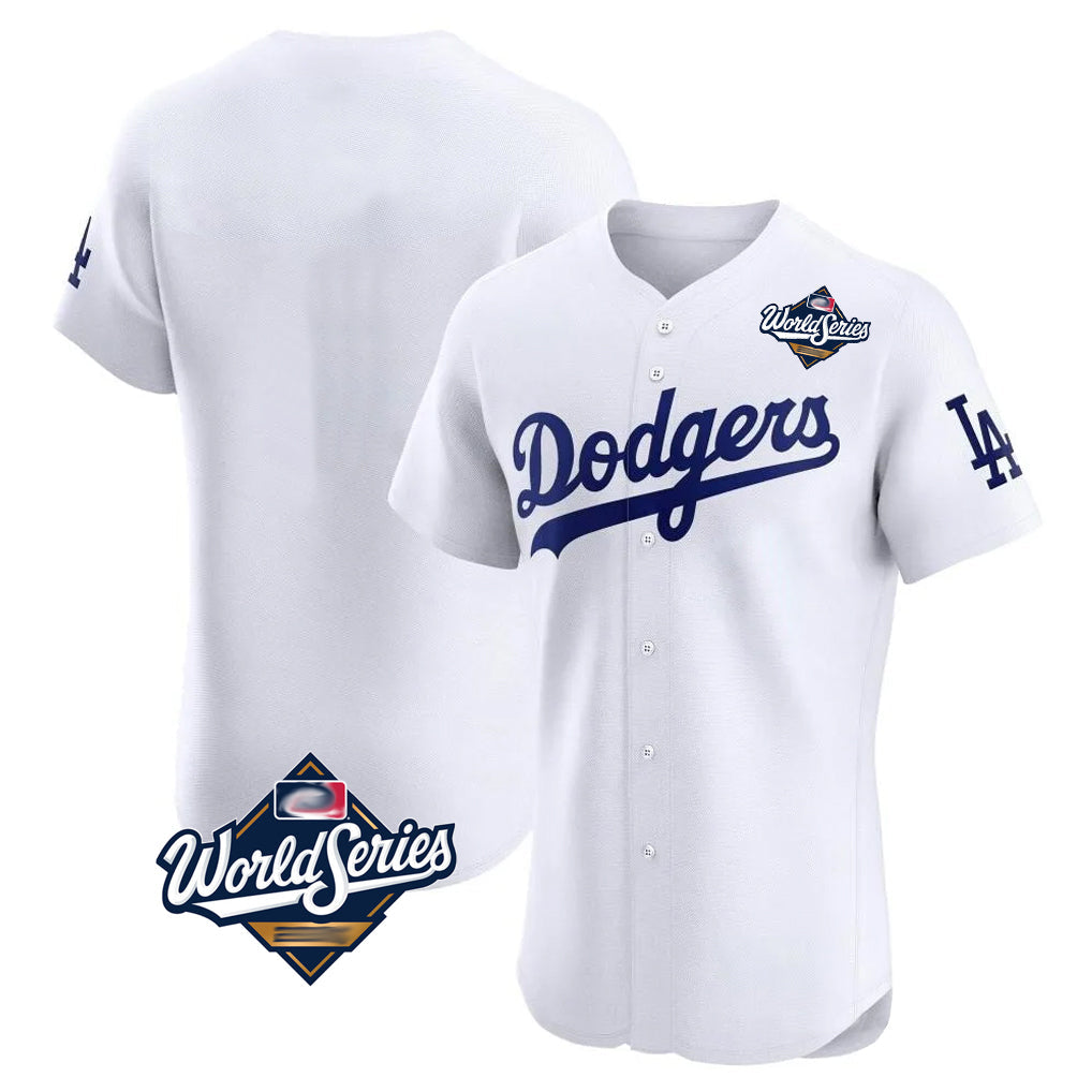 CAdoa LA.Dodgers Blank Player White Limited Elite Home World Series Stitched Jerseys
