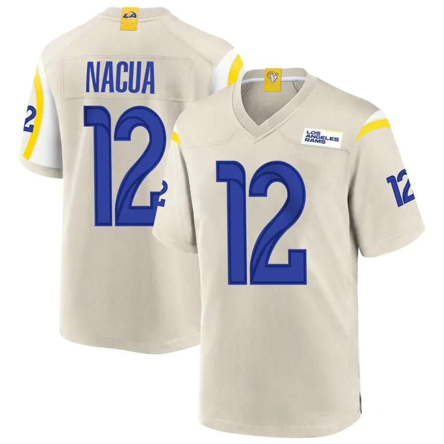 CAdoa LA.Rams #12 Puka Nacua Player Bone Replica Game Stitched Jerseys