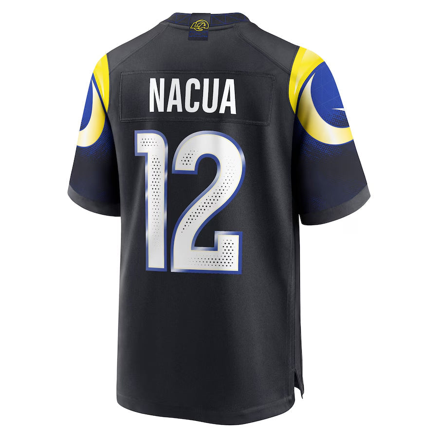 CAdoa LA.Rams #12 Puka Nacua Player Midnight Blue Rivalries Collection Game Stitched Jersey