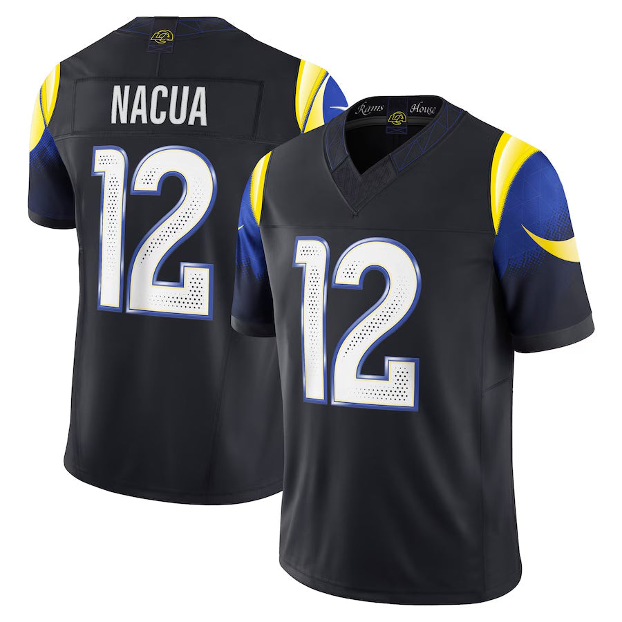CAdoa LA.Rams #12 Puka Nacua Player Midnight Blue Rivalries Collection Vapor Limited Stitched Jerseys