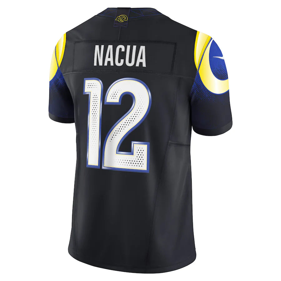 CAdoa LA.Rams #12 Puka Nacua Player Midnight Blue Rivalries Collection Vapor Limited Stitched Jersey