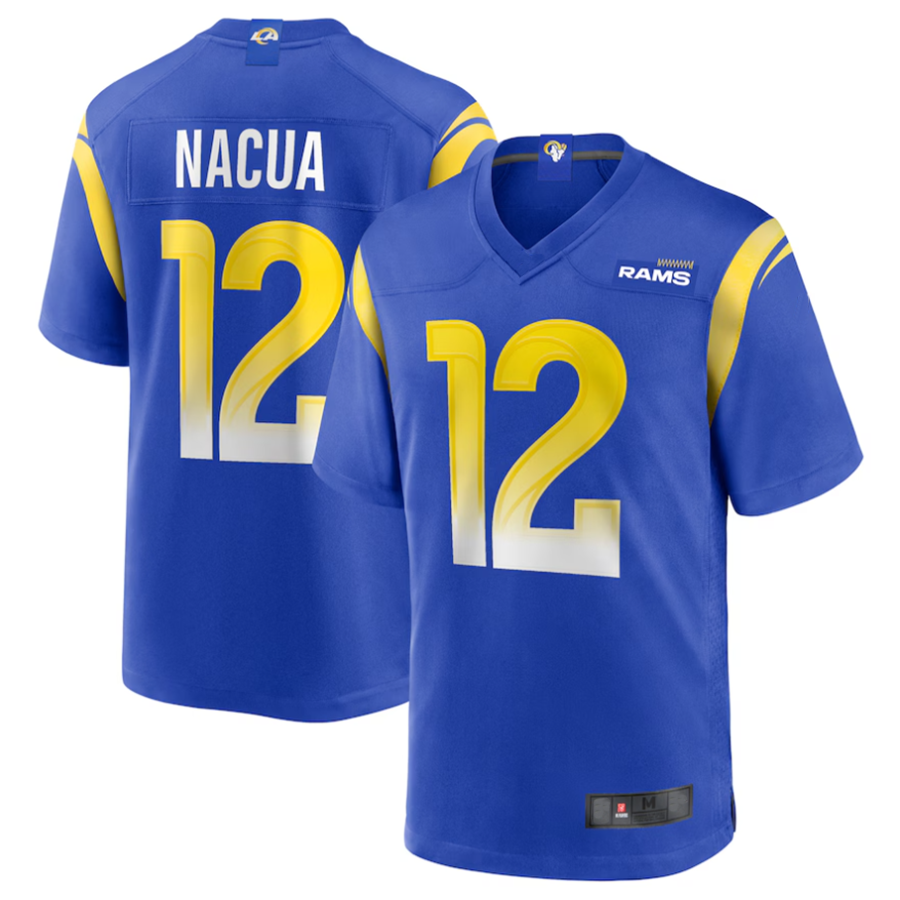 CAdoa LA.Rams #12 Puka Nacua Royal Game Player Jersey American Stitched Jerseys
