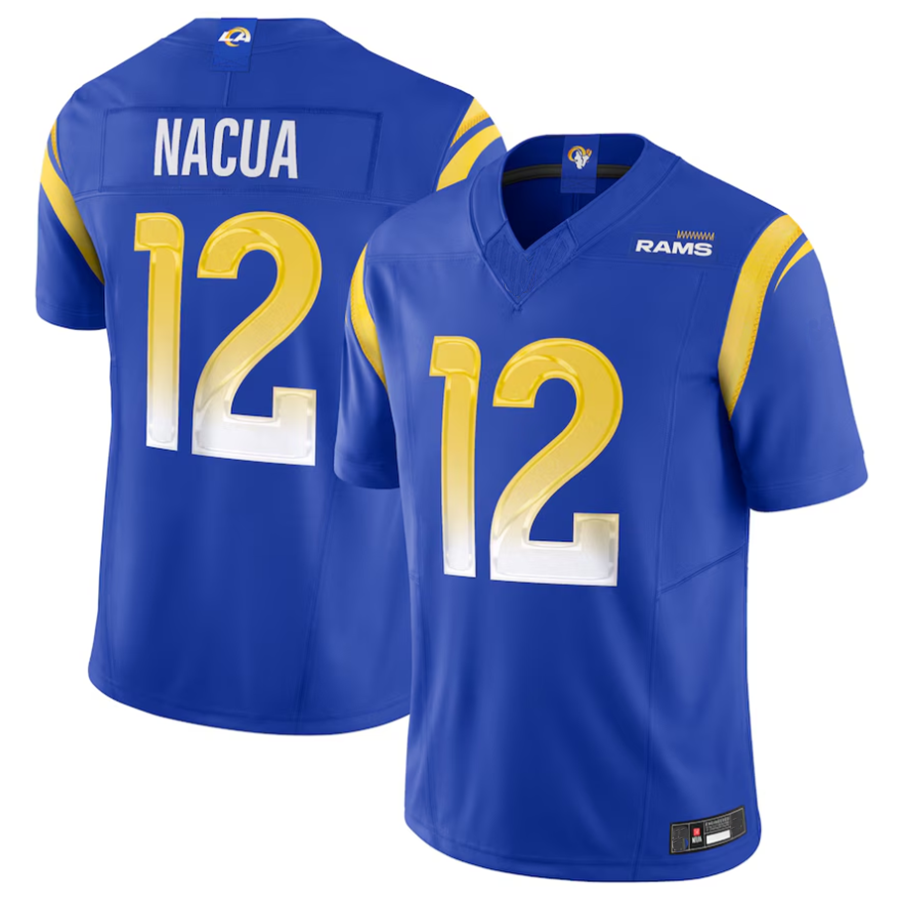 CAdoa LA.Rams #12 Puka Nacua Royal Vapor F.U.S.E. Limited Player Stitched Jerseys