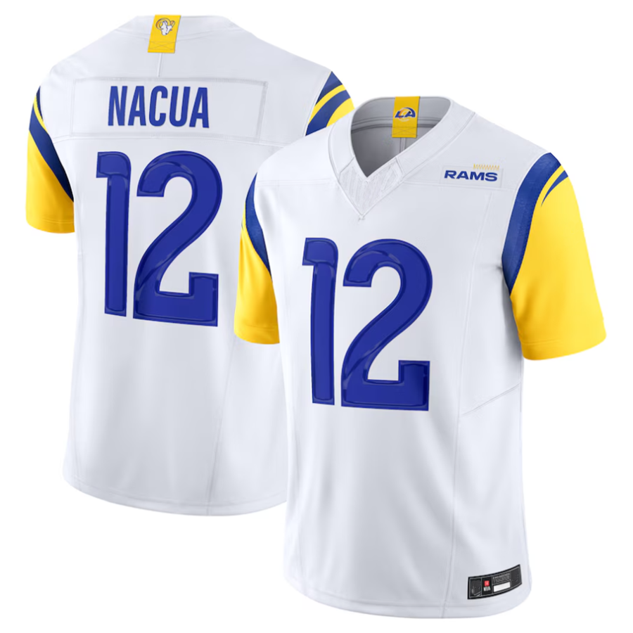 CAdoa LA.Rams #12 Puka Nacua White Vapor F.U.S.E. Limited Player Stitched Jerseys