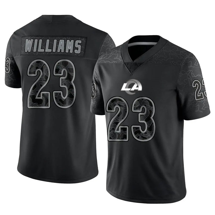 CAdoa LA.Rams #23 Kyren Williams Player Black RFLCTV Limited Stitched Jerseys