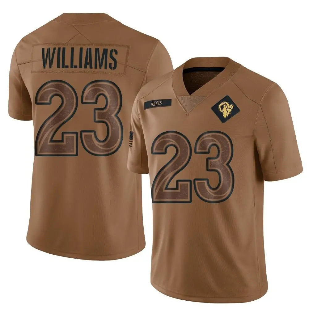 CAdoa LA.Rams #23 Kyren Williams Player Limited Brown Salute To Service Stitched Jerseys