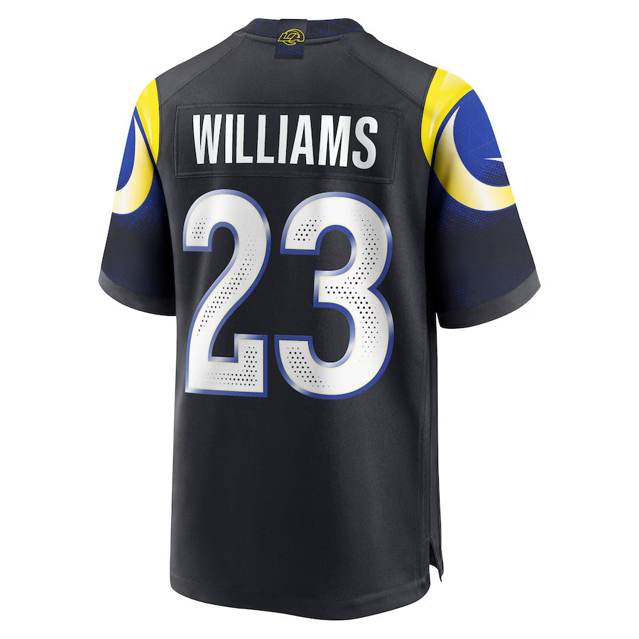 CAdoa LA.Rams #23 Kyren Williams Player Midnight Blue Rivalries Collection Game Stitched Jerseys