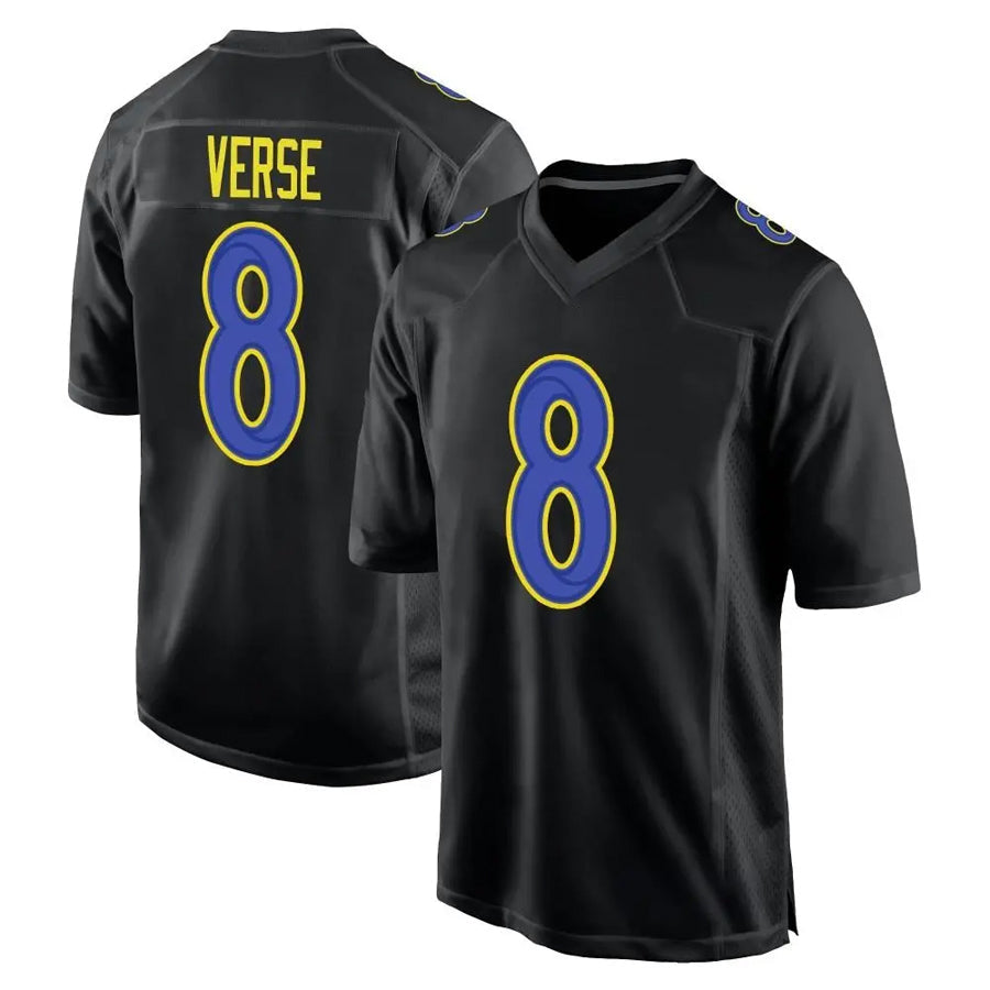 CAdoa LA.Rams #8 Jared Verse Player Black Fashion Game Stitched Jerseys