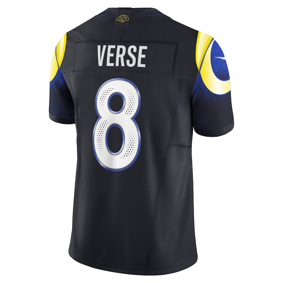 CAdoa LA.Rams #8 Jared Verse Player Midnight Blue Rivalries Collection Vapor Limited Stitched Jerseys