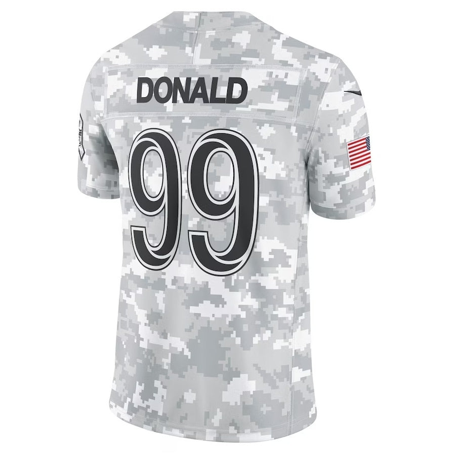CAdoa LA.Rams #99 Aaron Donald Arctic Camo 2024 Salute to Service Retired Player Limited Jersey Stitched Jerseys