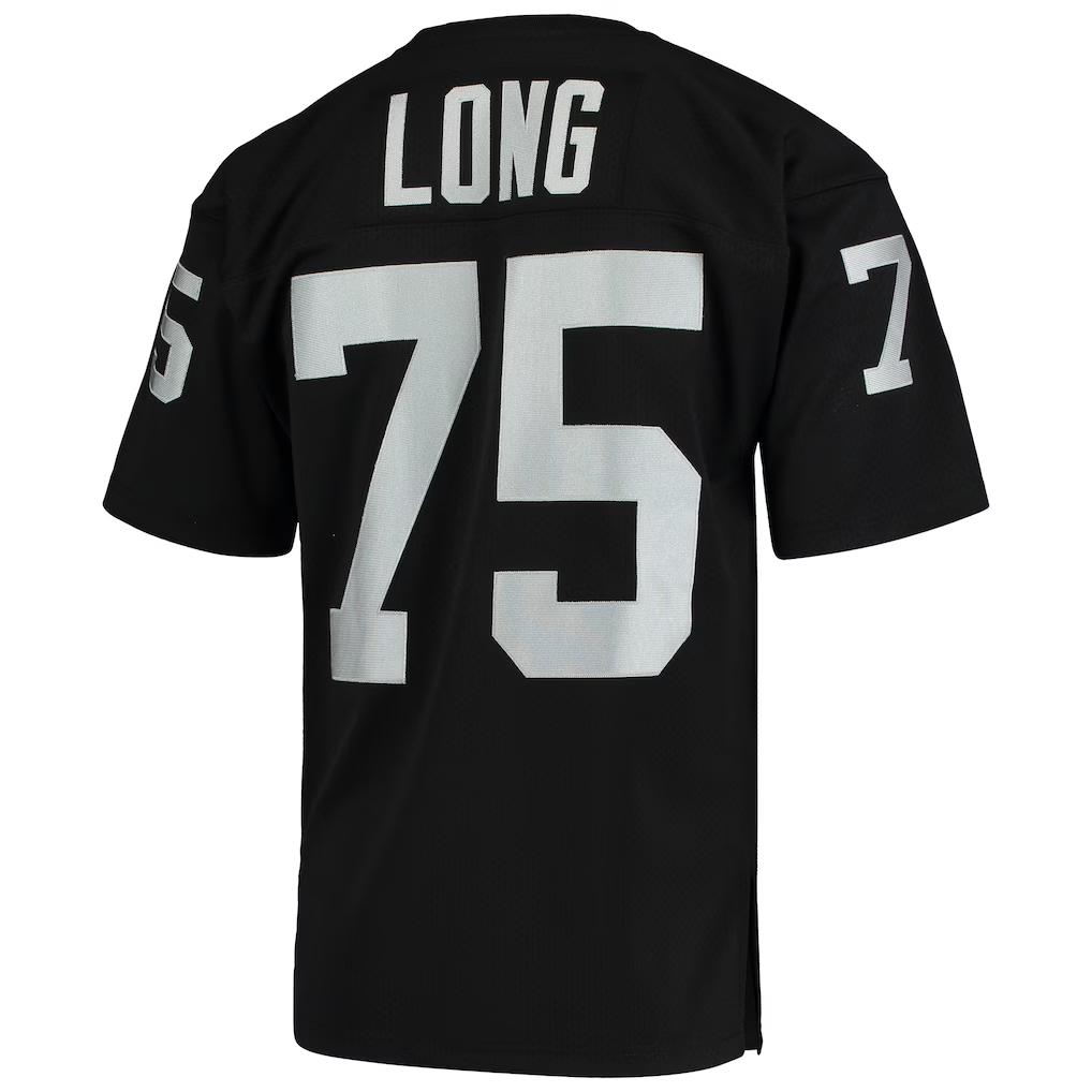 CAdoa LV.Raiders 1983 #75 Howie Long Mitchell & Ness Black Authentic Throwback Retired Player Stitched Puhic Jersey