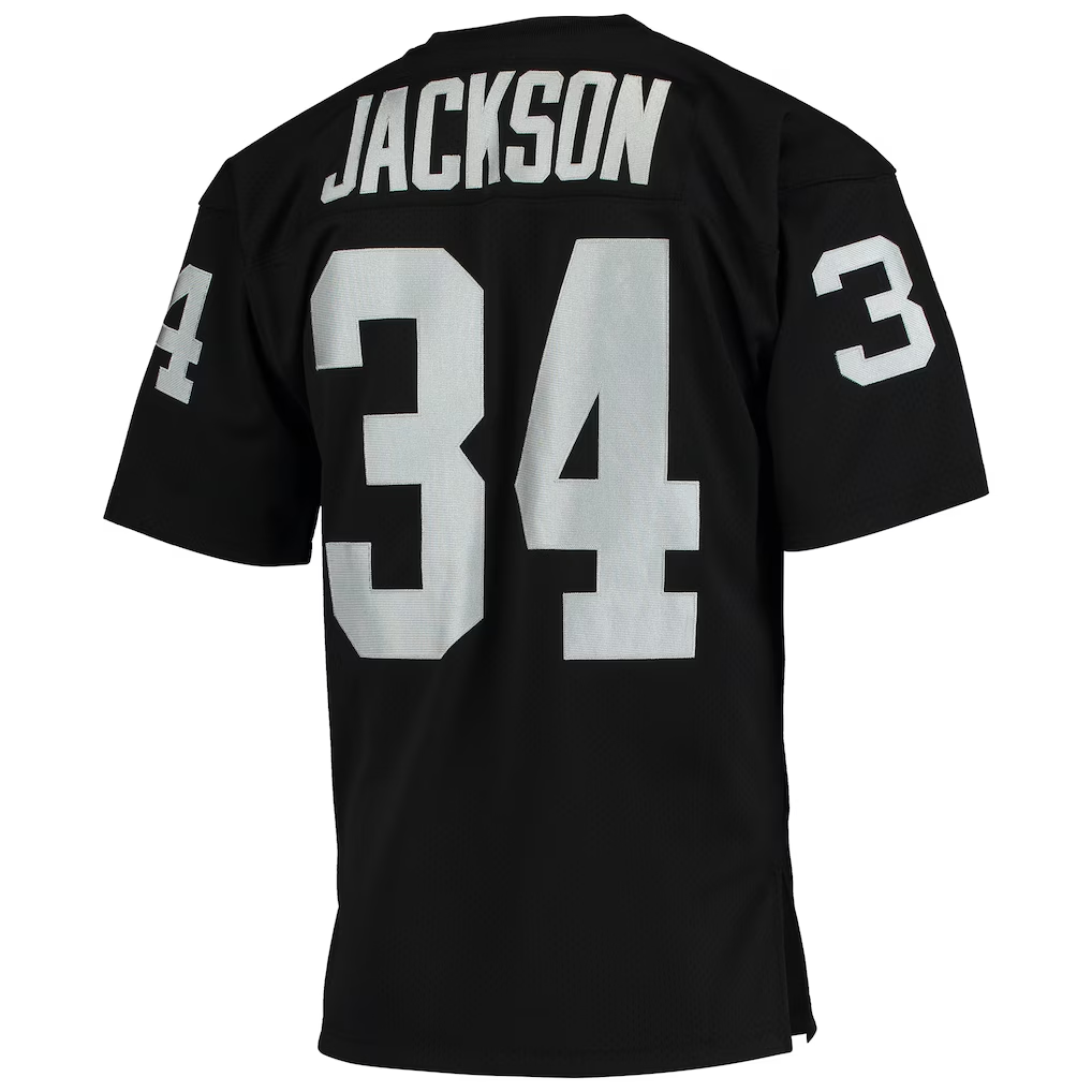 CAdoa LV.Raiders 1990 #34 Bo Jackson Mitchell & Ness Black Authentic Throwback Retired Player Stitched Puhic Jersey