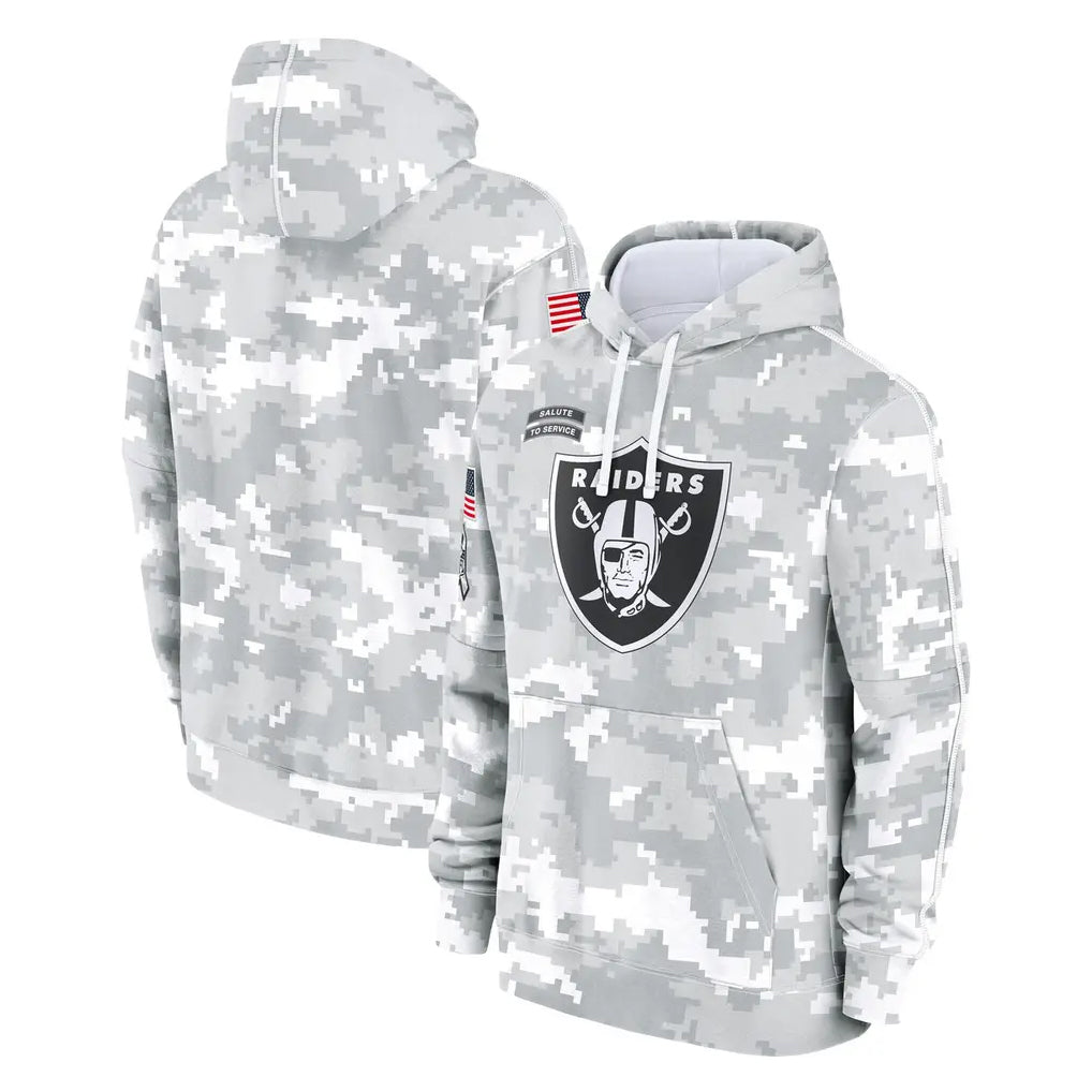 CAdoa LV.Raiders Arctic Camo Salute to Service Hoodies Limited Game Blank Player Stitched Jerseys