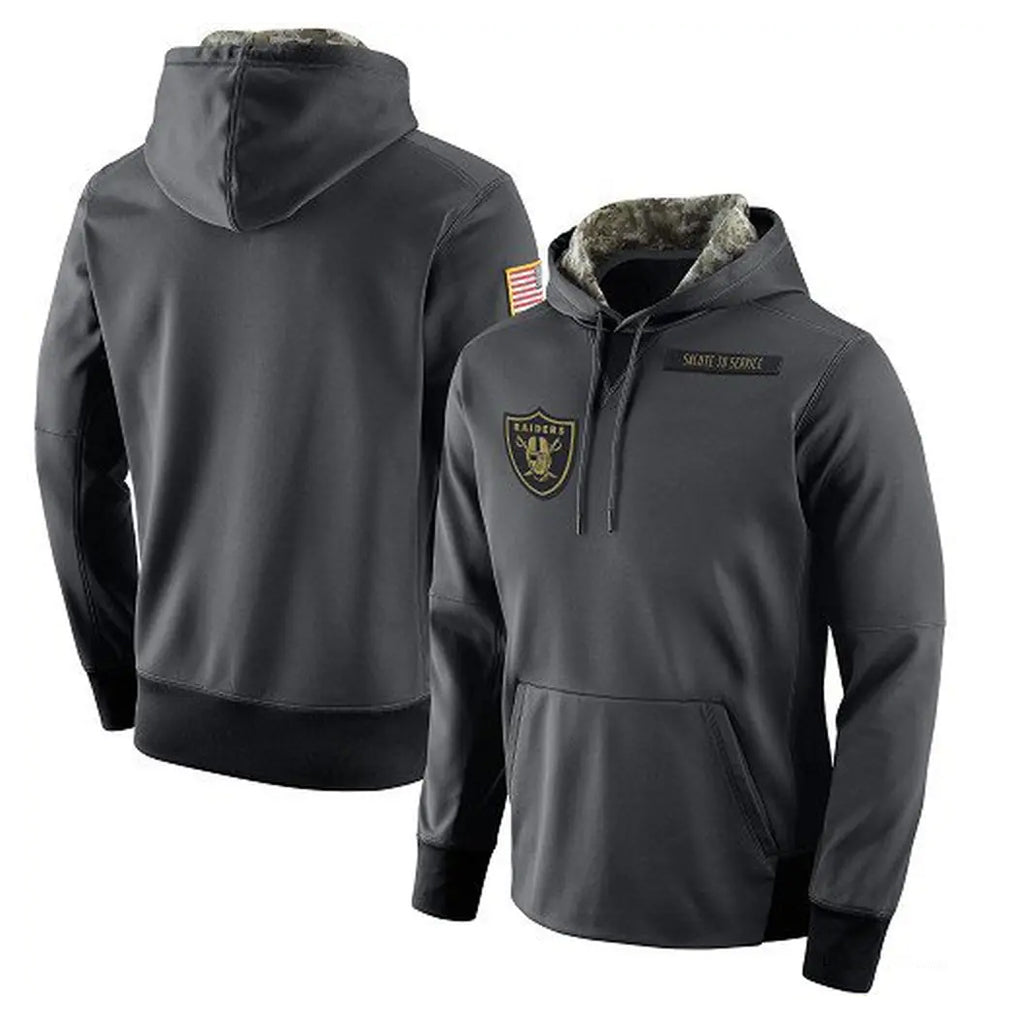 CAdoa LV.Raiders Gray Pullover Hoodies Home Game Blank Player Stitched Jerseys