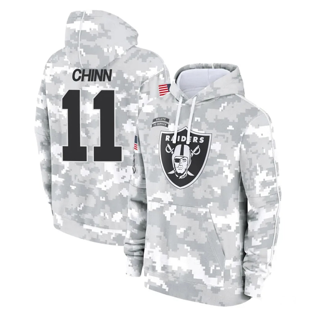 CAdoa LV.Raiders #11 Jeremy Chinn Player Arctic Camo Salute to Service Hoodies Limited Game Stitched Jerseys