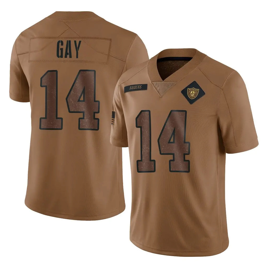 CAdoa LV.Raiders #14 Matt Gay Player Brown Salute To Service Limited Stitched Jerseys