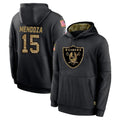 CAdoa LV.Raiders #15 Fernando Mendoza Player Black Salute to Service Hoodies Limited Game Stitched Jerseys