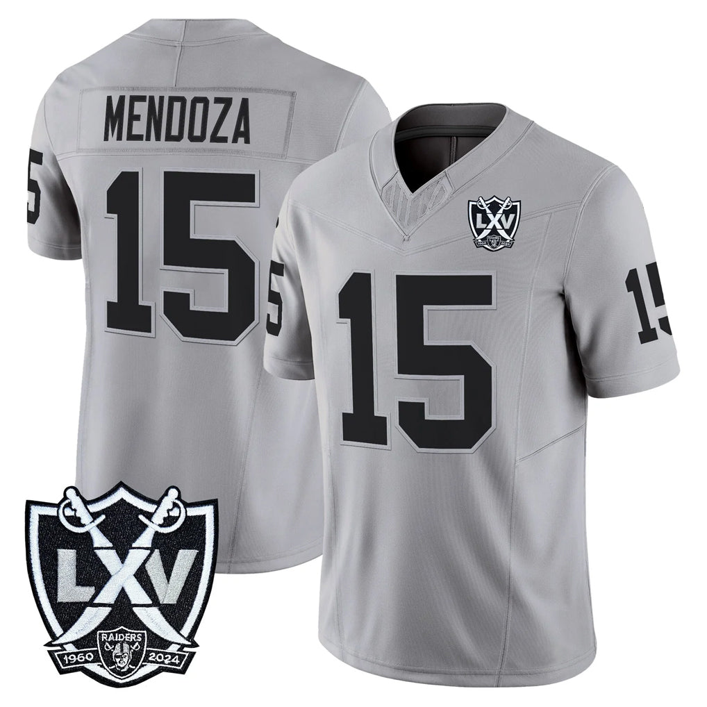 CAdoa LV.Raiders #15 Fernando Mendoza Player Gray 2026 Vapor Limited Home Game Stitched Jerseys