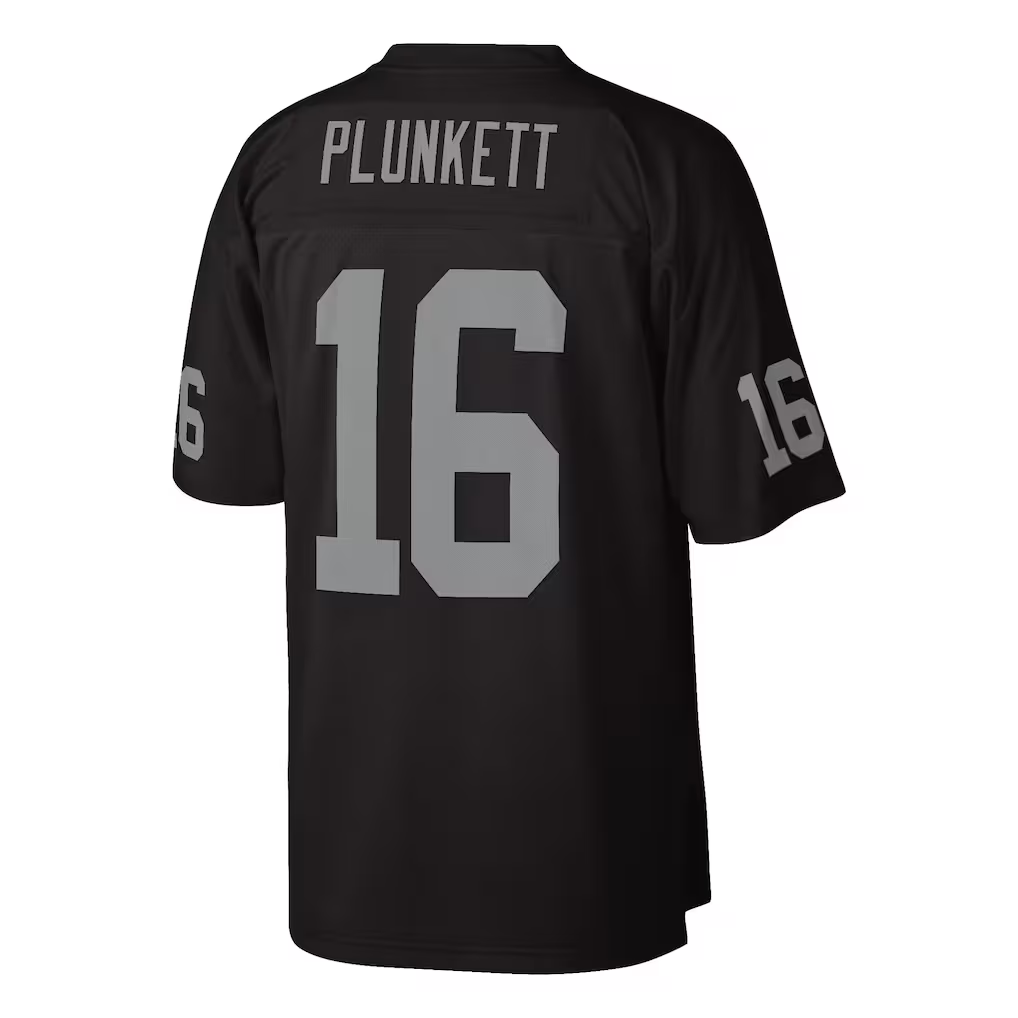 CAdoa LV.Raiders #16 Jim Plunkett Mitchell & Ness Black 1980 Legacy Replica Stitched Puhic Jersey