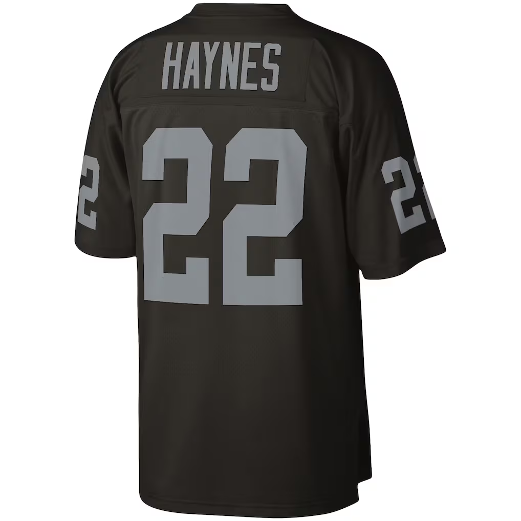 CAdoa LV.Raiders #22 Mike Haynes Mitchell & Ness Black Legacy Replica Jersey
