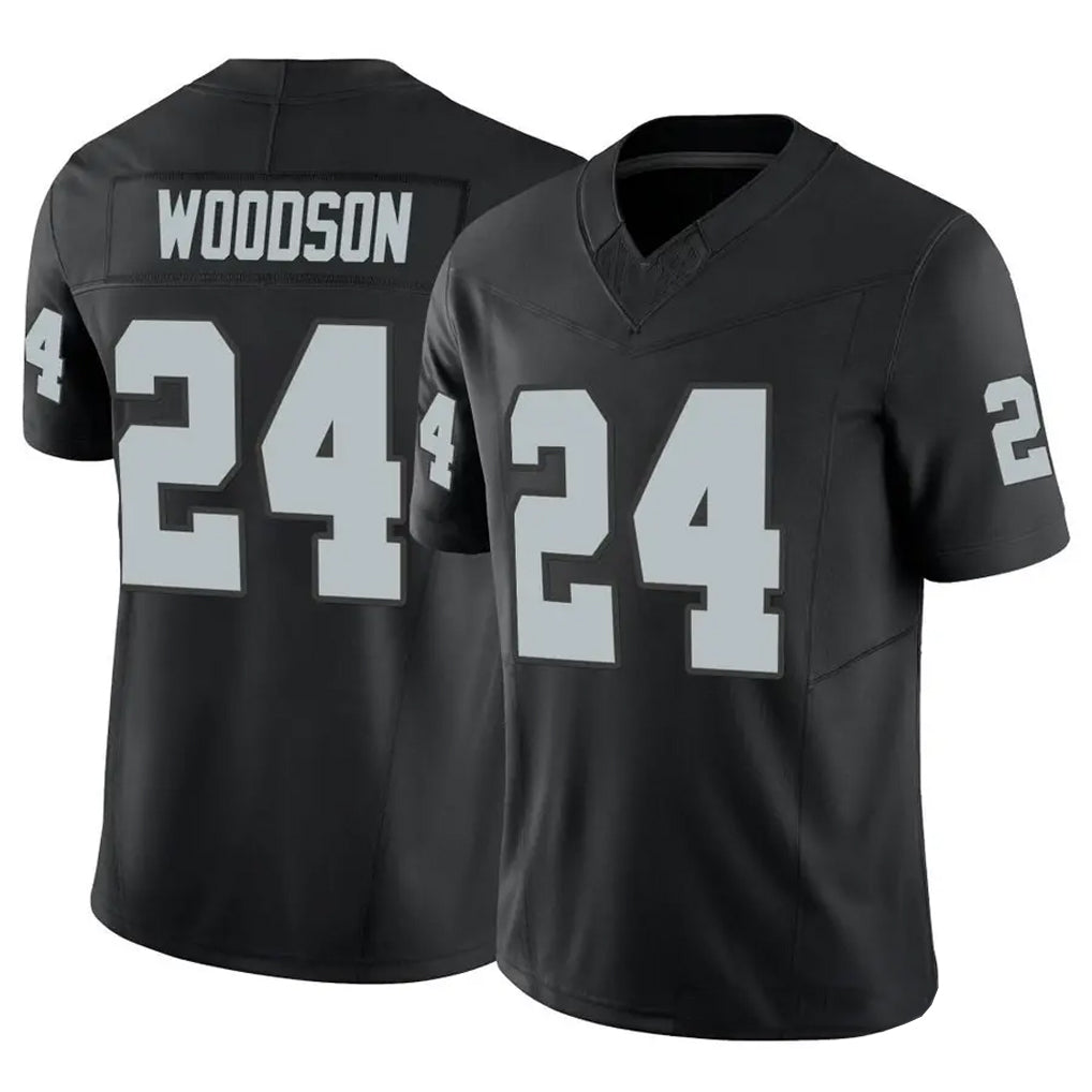 CAdoa LV.Raiders #24 Charles Woodson Player Black Vapor F.U.S.E Limited Stitched Jerseys