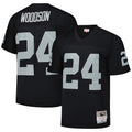 CAdoa LV.Raiders #24 Charles Woodson Player Mitchell & Ness Black Legacy Replica Stitched Jerseys