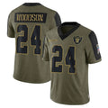 CAdoa LV.Raiders #24 Charles Woodson Player Salute To Service Olive Stitched Jerseys