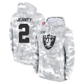 CAdoa LV.Raiders #2 Ashton Jeanty Player Arctic Camo Salute to Service Hoodies Limited Game Stitched Jerseys