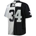 CAdoa LV.Raiders #34 Bo Jackson Mitchell & Ness BlackSilver Big & Tall Split Legacy Retired Player Replica Jerseys