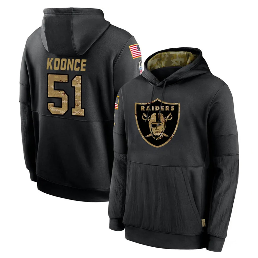 CAdoa LV.Raiders #51 Malcolm Koonce Player Black Salute to Service Hoodies Limited Game Stitched Jerseys