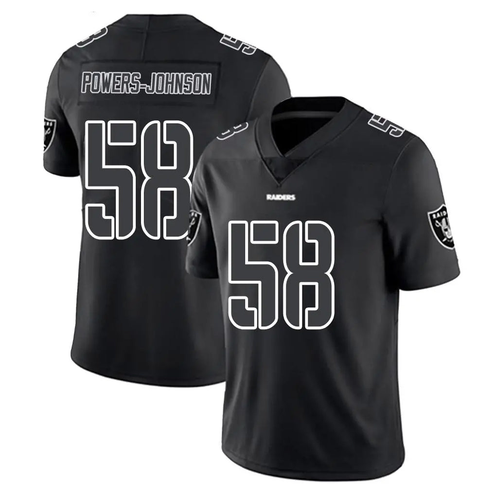 CAdoa LV.Raiders #58 Jackson Powers-Johnson Player Black Limited Black Impact Home Game Stitched Jerseys