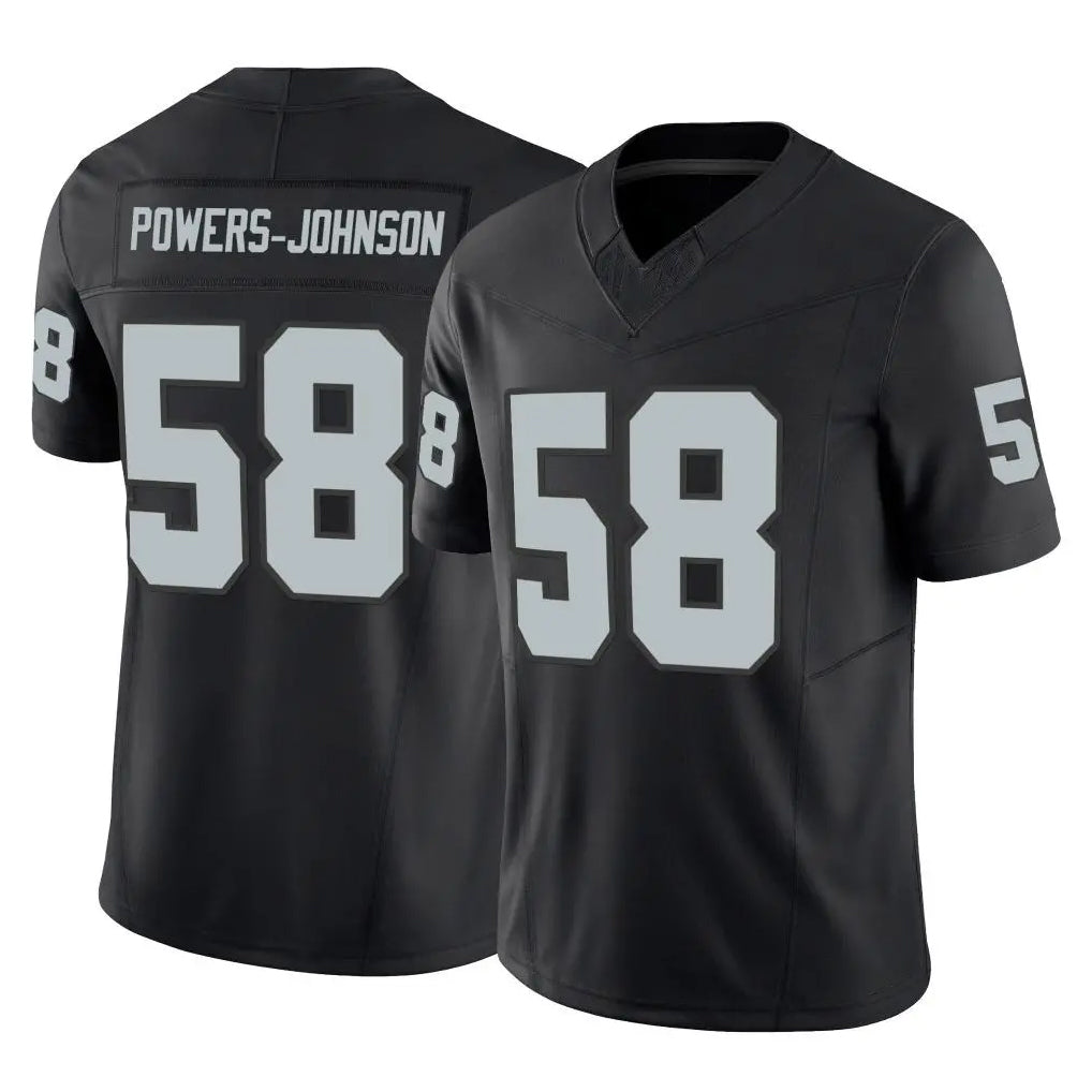 CAdoa LV.Raiders #58 Jackson Powers-Johnson Player Black Limited Vapor F.U.S.E. Home Game Stitched Jerseys