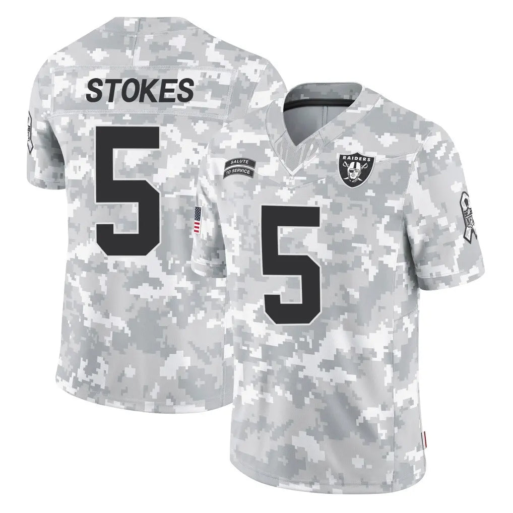 CAdoa LV.Raiders #5 Eric Stokes Player Arctic Camo Salute To Service Limited Game Stitched Jerseys