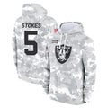 CAdoa LV.Raiders #5 Eric Stokes Player Arctic Camo Salute to Service Hoodies Limited Game Stitched Jerseys