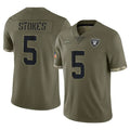 CAdoa LV.Raiders #5 Eric Stokes Player Olive Salute To Service Limited Stitched Jerseys