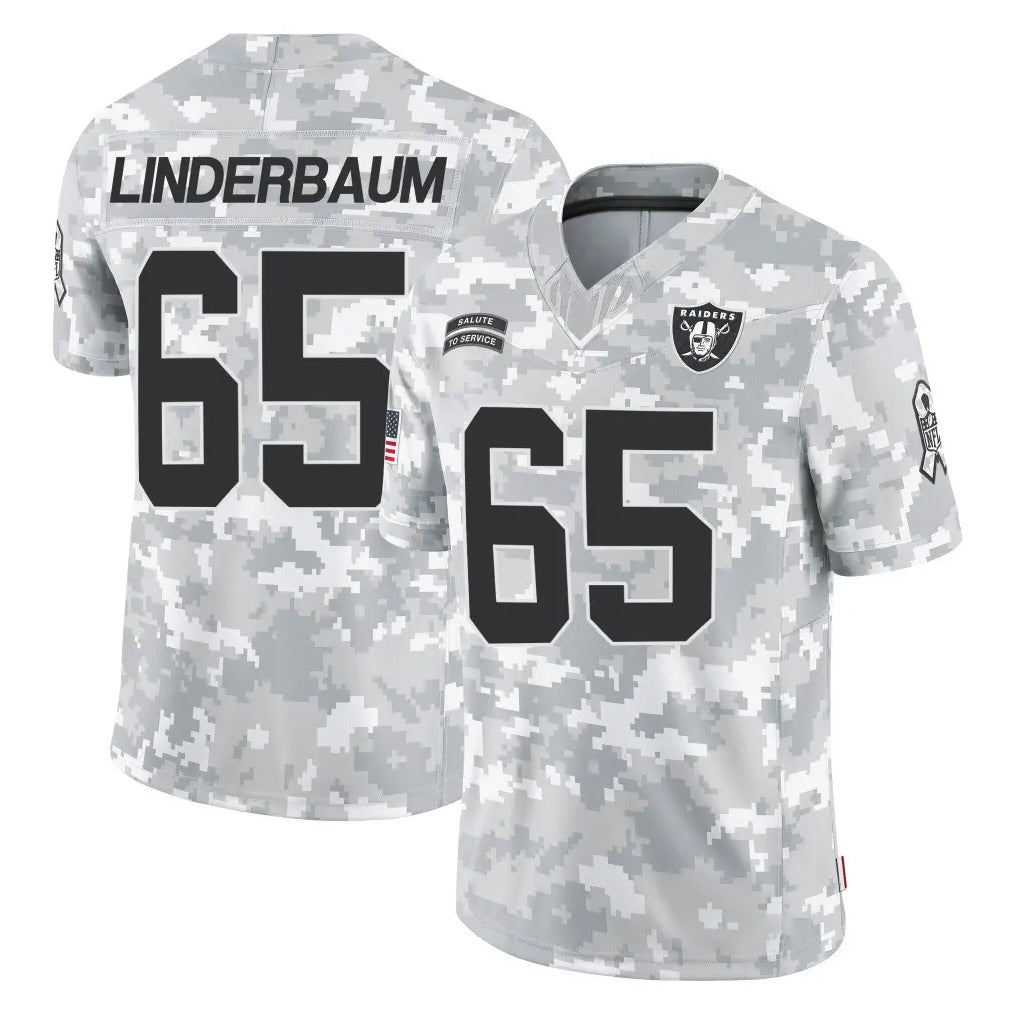 CAdoa LV.Raiders #65 Tyler Linderbaum Player Arctic Camo Salute To Service Limited Game Stitched Jerseys