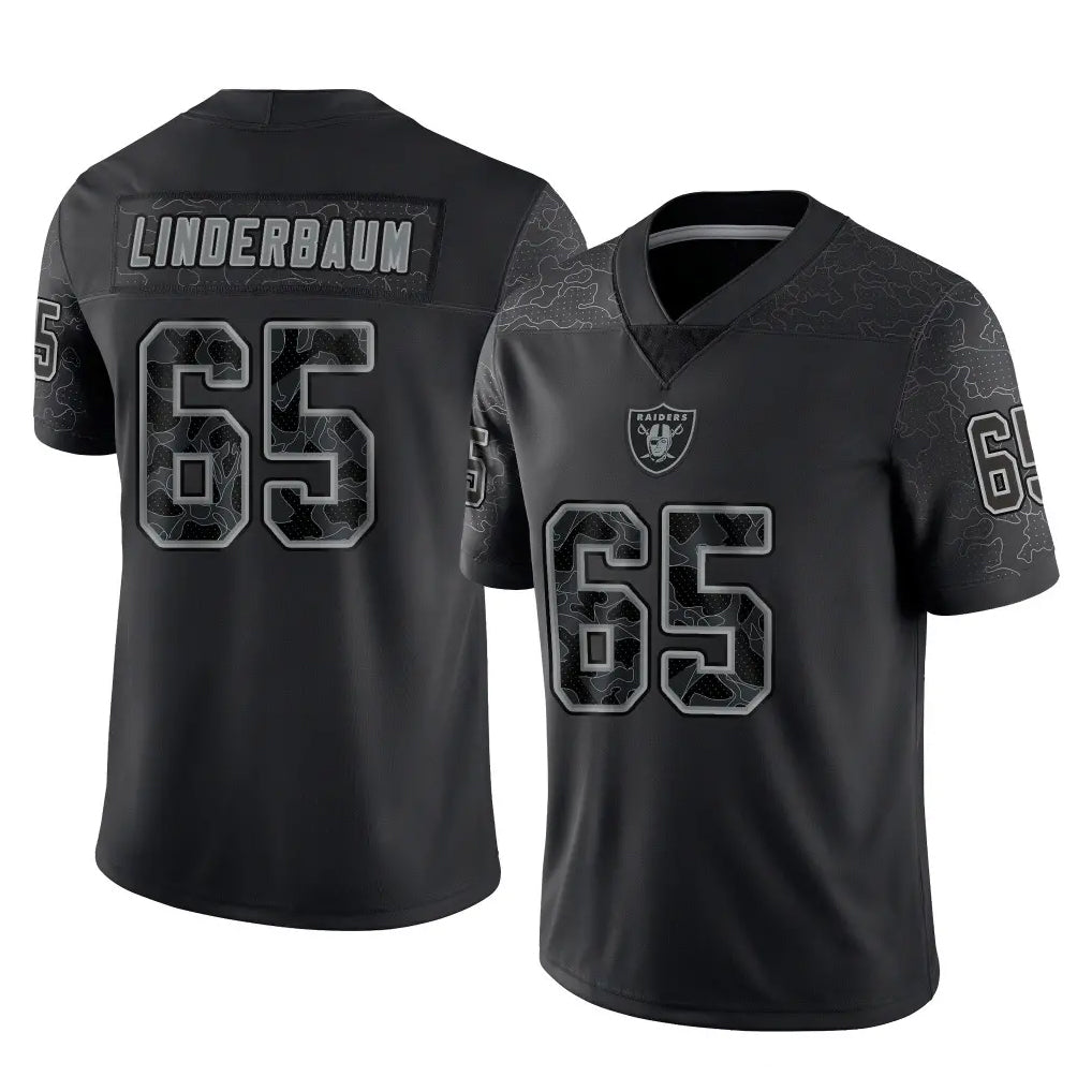 CAdoa LV.Raiders #65 Tyler Linderbaum Player Black Reflective Limited Game Stitched Jerseys