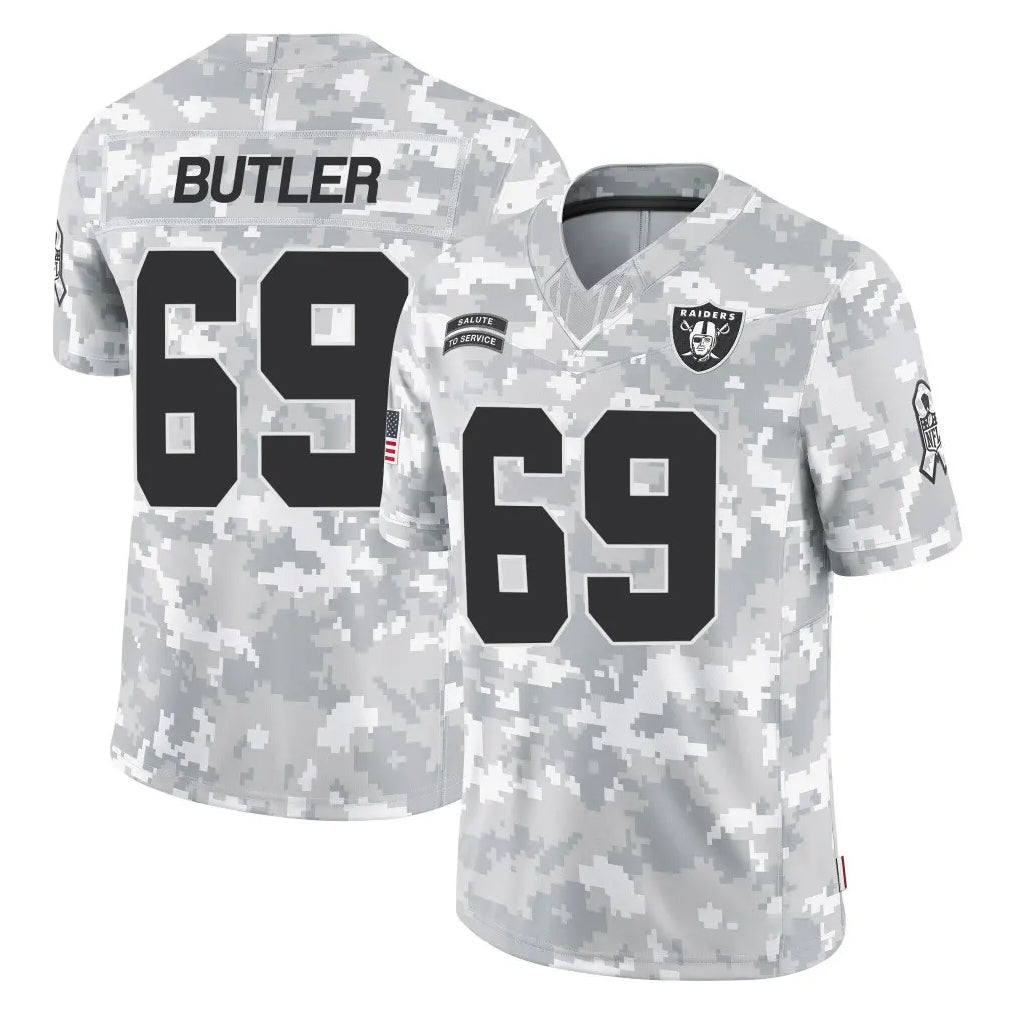 CAdoa LV.Raiders #69 Adam Butler Player Arctic Camo Salute To Service Limited Game Stitched Jerseys