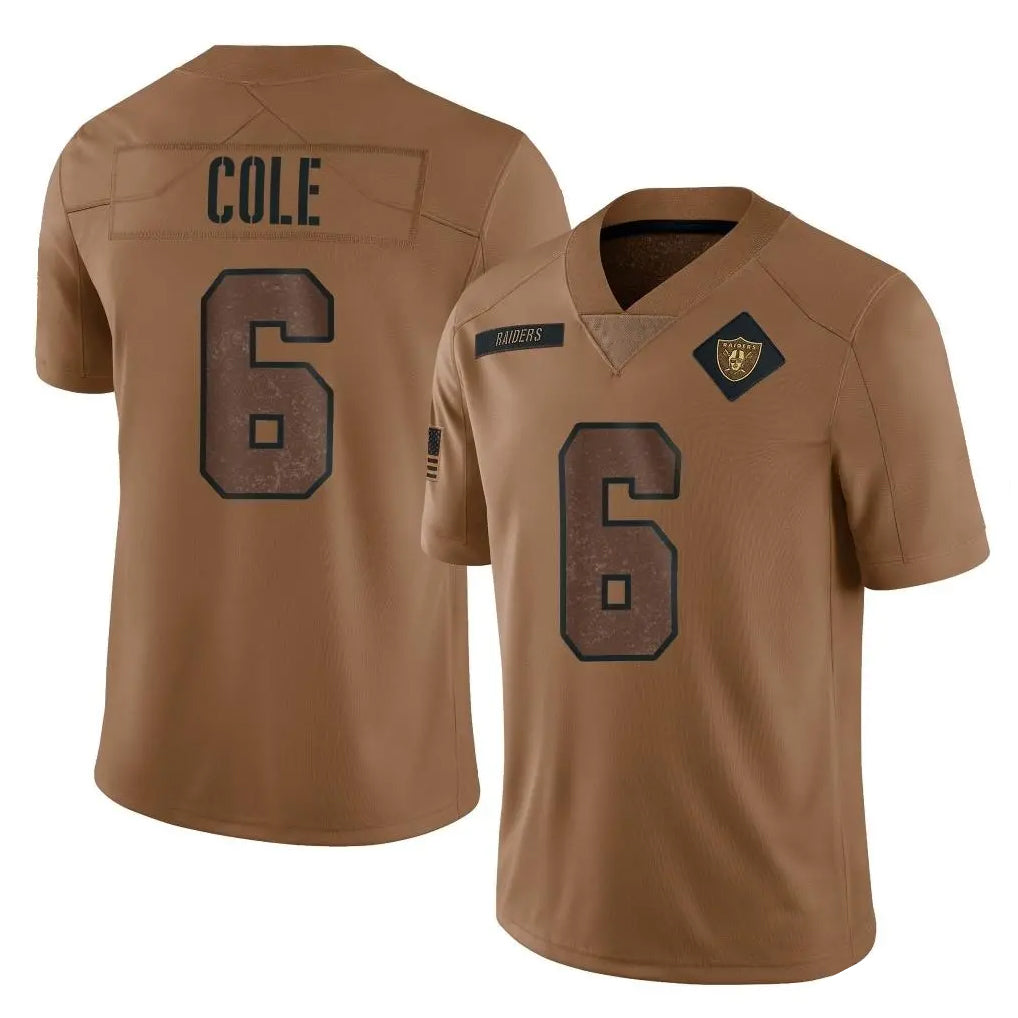 CAdoa LV.Raiders #6 A.J. Cole Player Brown Salute To Service Limited Stitched Jerseys